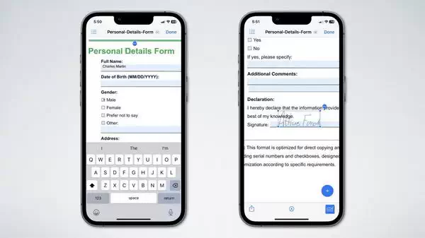 如何在 iPhone 和 iPad 上填写和签署 PDF 表格插图