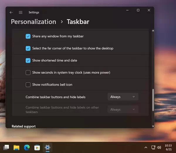 Windows 11 Build 22635.3790 新增任务栏自定义功能插图1