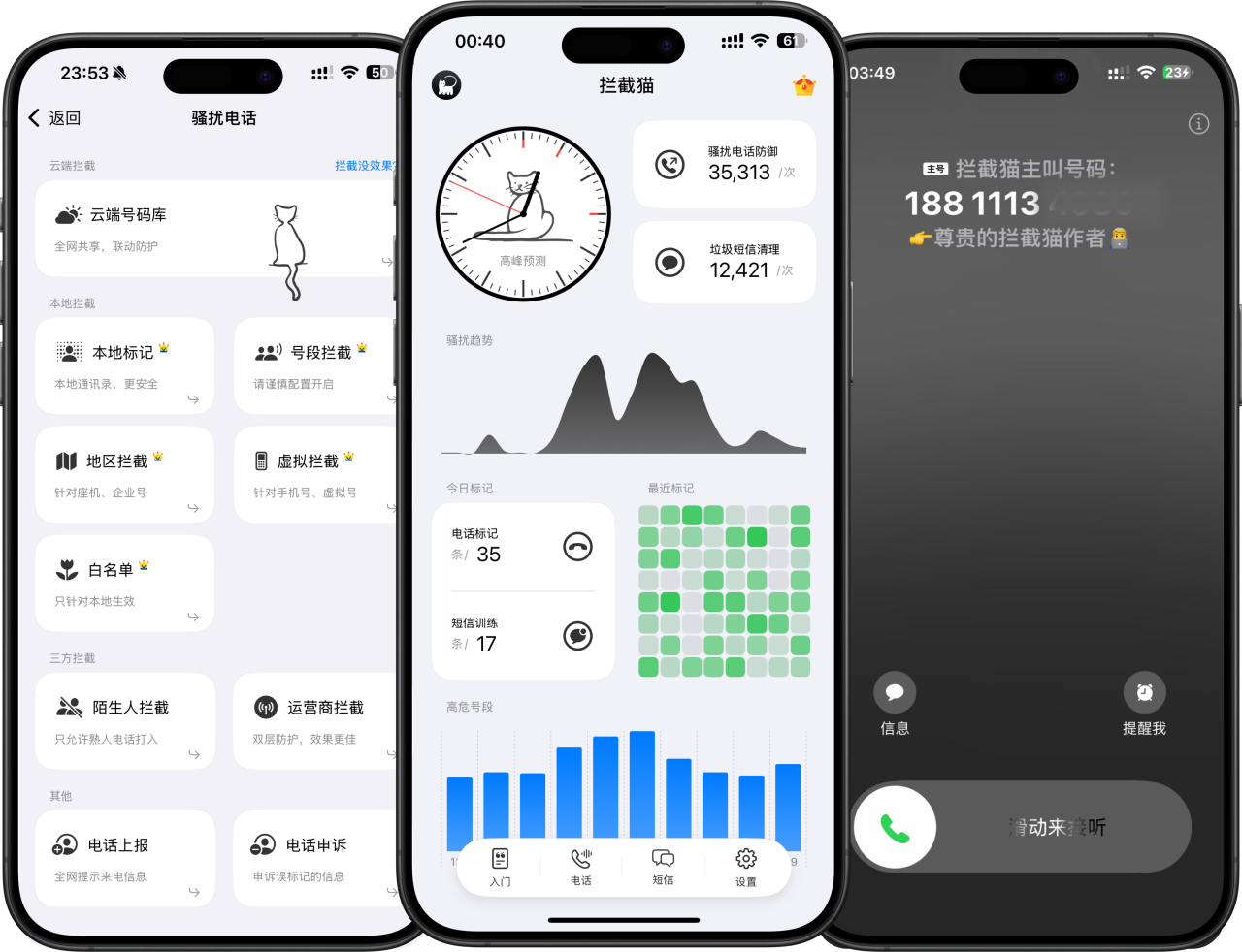 [正版软件] iOS垃圾短信/电话拦截工具「 拦截猫」特惠促销 31.5元/年
