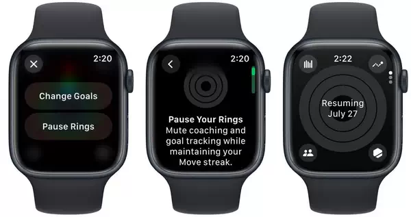 如何在 watchOS 11 中暂停活动环