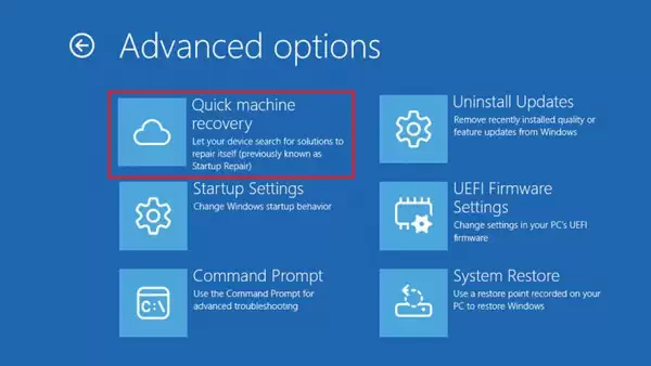 Windows 11 获得快速恢复功能：可修复无法启动的电脑