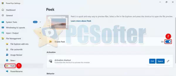4、使用 PowerToys 的 Peek 功能来窥视文件