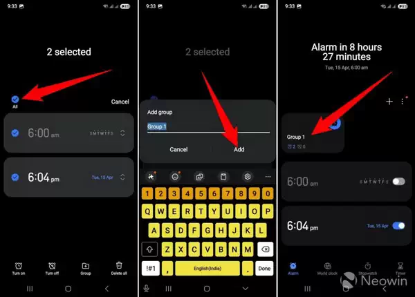 One UI 7 闹钟组功能的使用方法