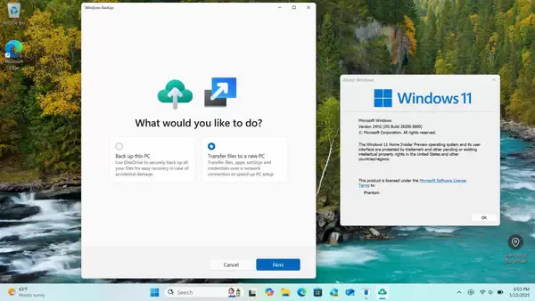 微软希望通过新的本地应用让 Windows 11 备份、迁移和传输变得更容易