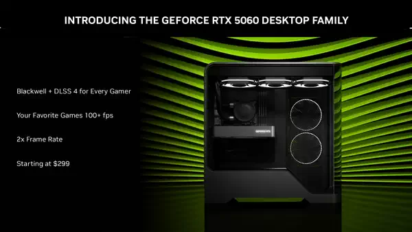 英伟达 RTX 5060 8G 显存版发布：售价 299 美元