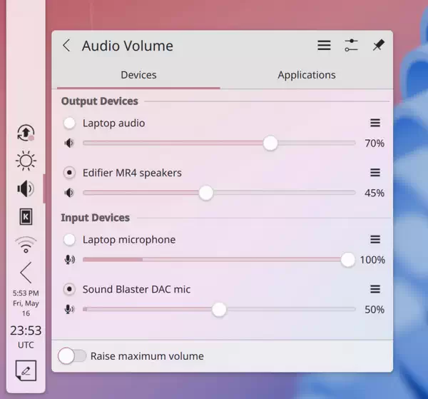 KDE Plasma 6.4.0 将带来更好的音频音量小部件、HDR 校准向导等