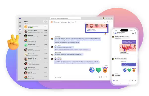 微软在 Microsoft Teams 中增加了使用多种表情符号反应的功能